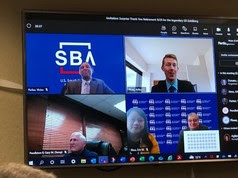 Teams meeting screen with SBA leadership