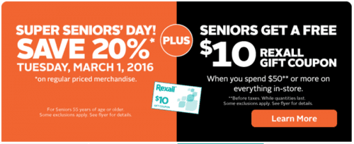 Rexall PharmaPlus Canada Senior's Day Deals