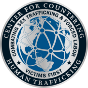 Center for Countering Human  Trafficking Logo. Combating Sex Trafficking and Forced Labor. Victims First.