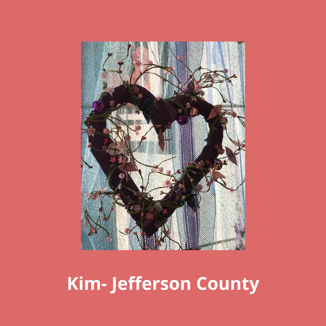 a heart-shaped wreath from Kim in Jefferson County
