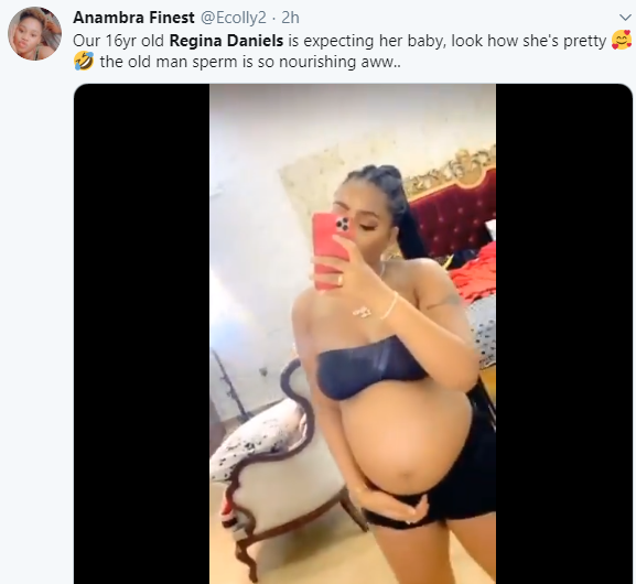 Nigerians react to news of Regina Daniels expecting her first child with husband, Ned Nwoko
