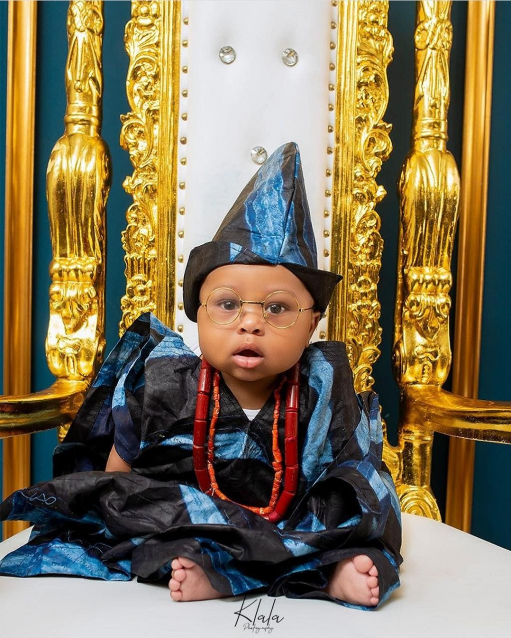 Olakunle Churchill and Rosy Meurer show their son