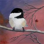 Avian Series - Chickadee 002a 8x8 oil on linen panel - The Daily Painter - Posted on Thursday, December 11, 2014 by Dave Casey