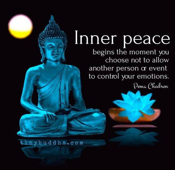 Inner Peace Begins The Moment You Choose Not To Allow Another Person To Control Your Emotions. ~Pema Chodren~