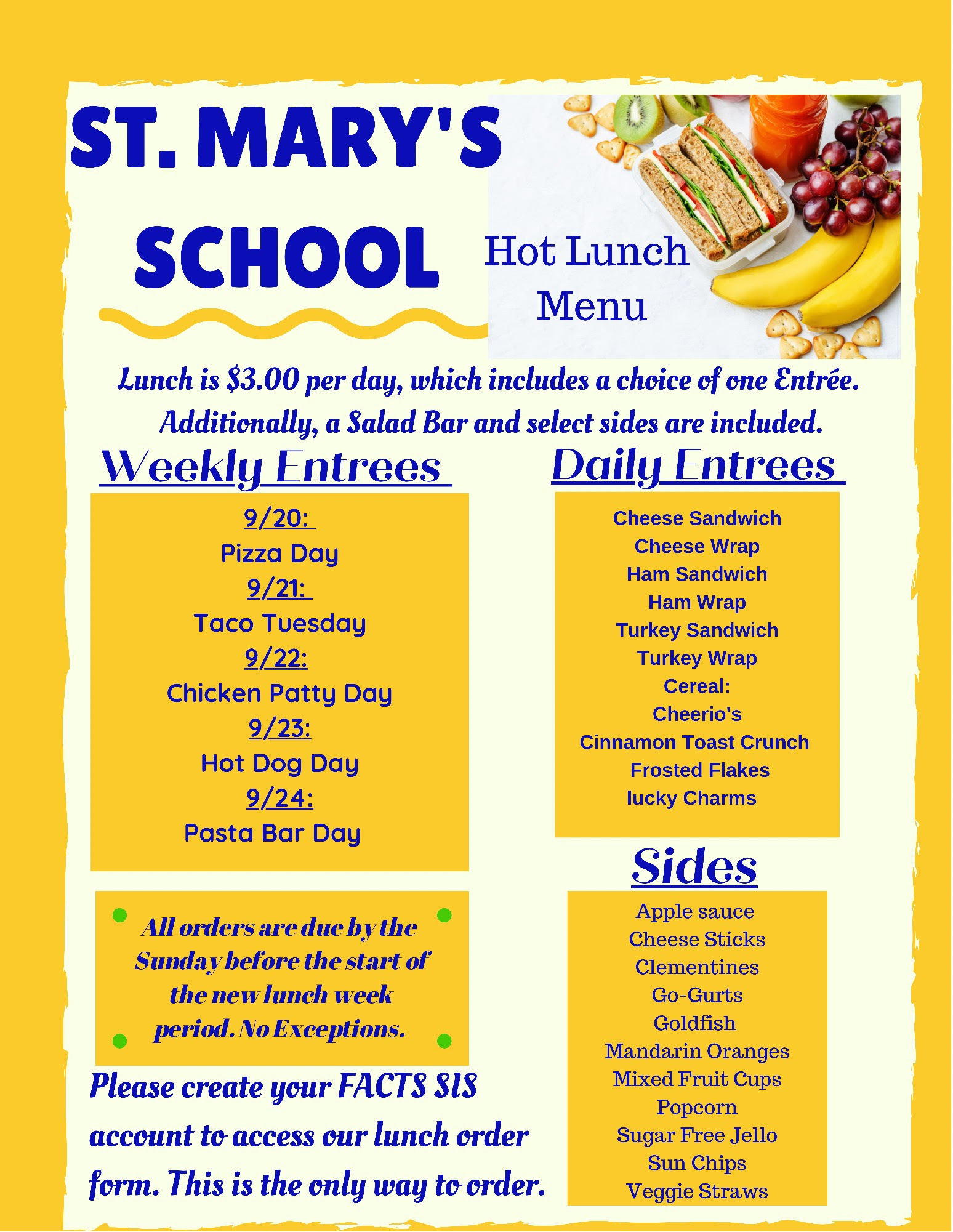Hot Lunch Program, St. Joseph School