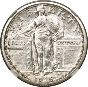 1916 25C Standing Liberty Quarter Dollar, Judd-1989, formerly Judd-1795, Pollock-2050, R.8, PR61 NGC