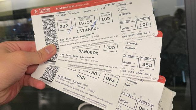Hành trình trở về quê hương đón Tết từ Áo - Thổ Nhĩ Ky - Bangkok - Phnom Penh trước khi bay về TP HCM