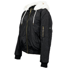 NEW Hurley Women's Bomber With Sherpa Hood Jacket