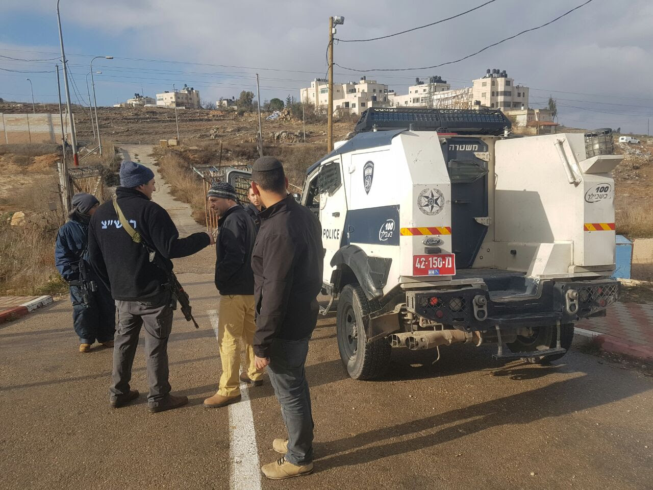 Scene of the shooting attack on Beit El. Dec. 25, 2016