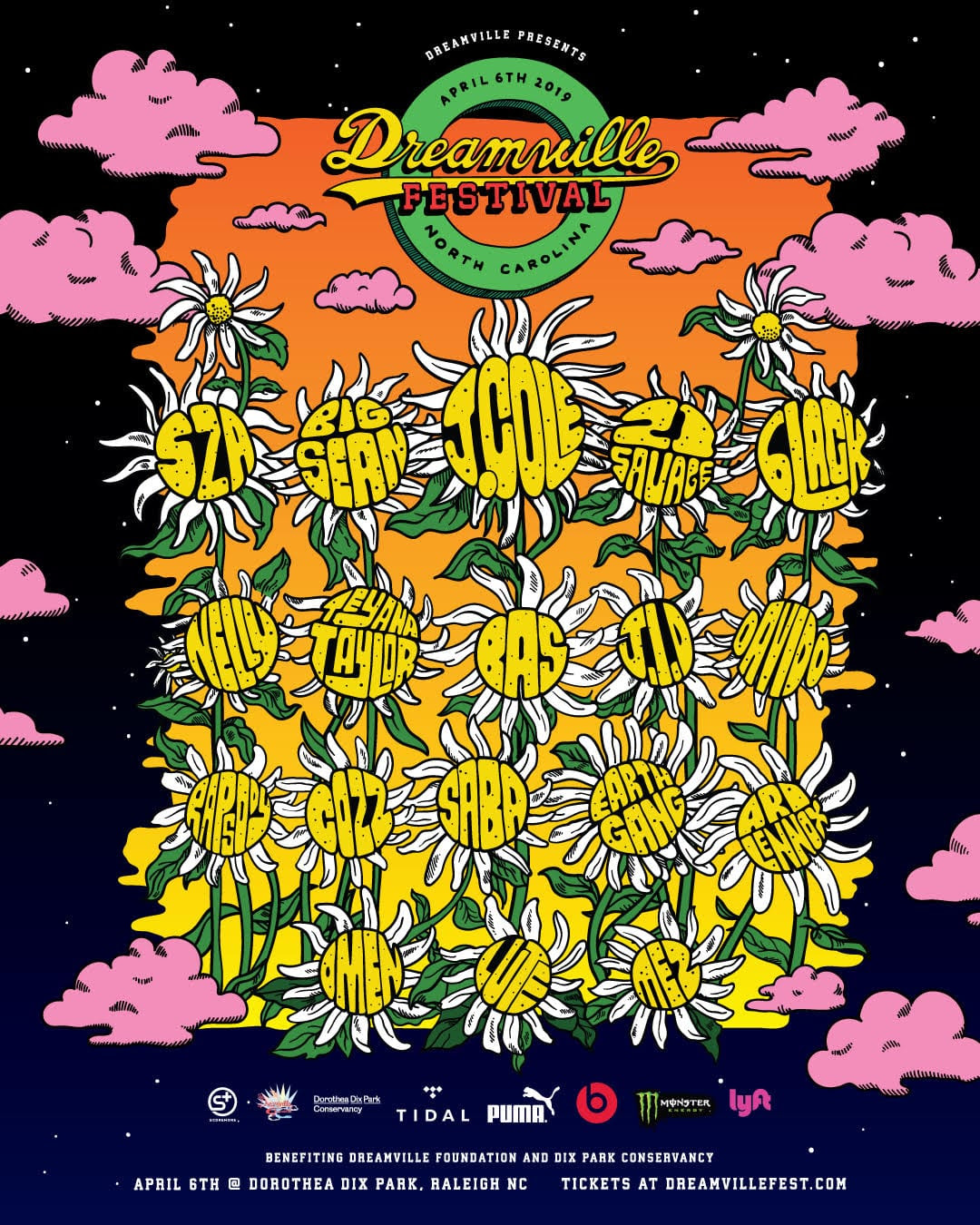 J. Cole Announces Dreamville Festival Lineup Feat. SZA, Big Sean, 21 Savage, Nelly, Teyana Taylor & More