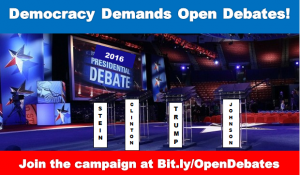 Go to www.facebook.com/CampaignForOpenDebates and “like” the page