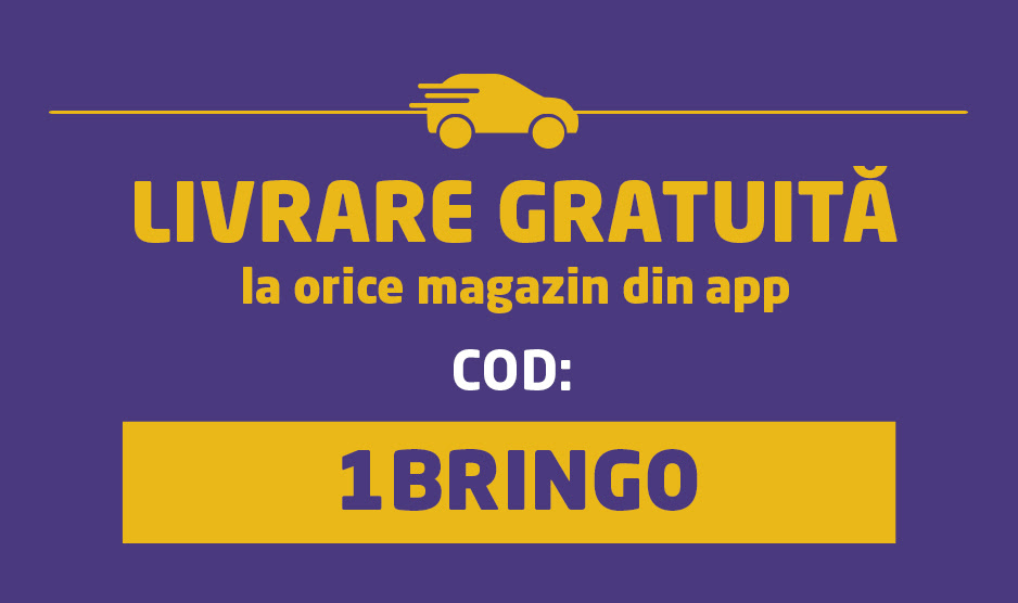 LIVRARE GRATUITĂ la prima comandă prin Bringo!