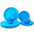 Gluman Microwave Safe Dinner Set - 24 Pcs Round Blue