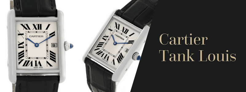  Cartier Tank Louis Large White Gold Black Strap Unisex Watch