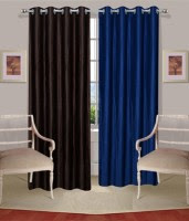 ExpressionsHome Polyester Blue, Brown Solid Window Curtain