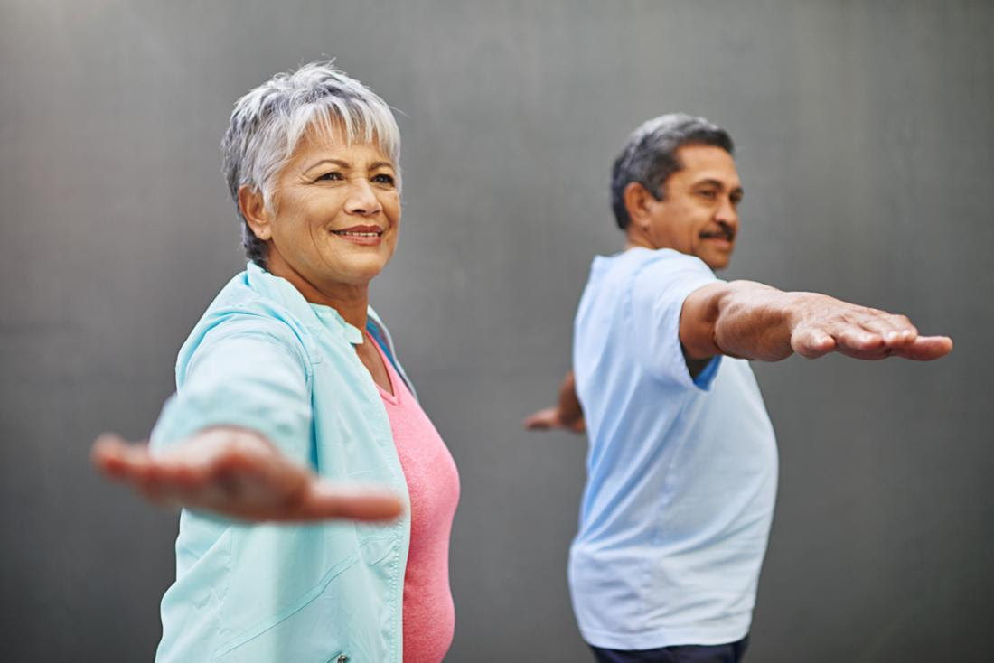 older people stretching