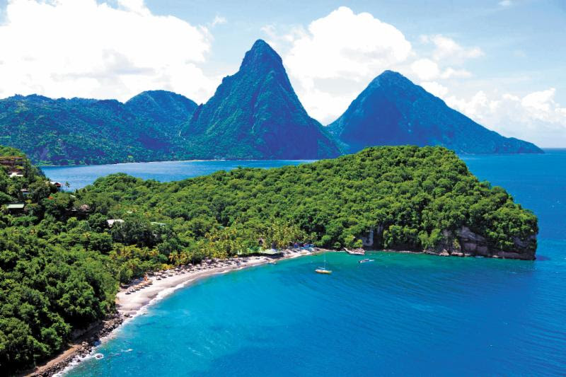 Anse Chastanet and Jade Mountain Aerial View