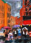 Gloomy With Umbrellas - Posted on Sunday, April 12, 2015 by Donna Crosby