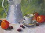 Cup and Pitcher with Fruit - Posted on Saturday, January 10, 2015 by Louise Kubista