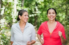 two women jogging