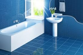 Fürdőszoba kék mozaik