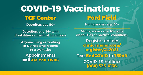 COVID-19 Vaccines at TCF & Ford Field 3.22.21