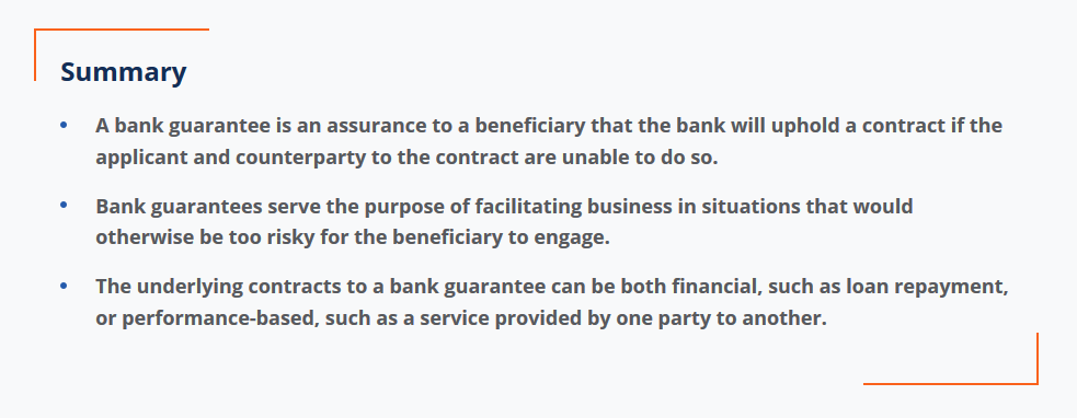 providers of bank guarantees