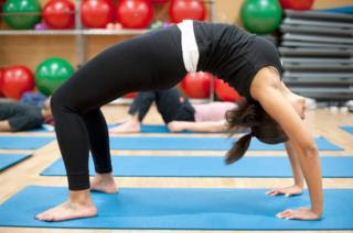 Woman practising yoga