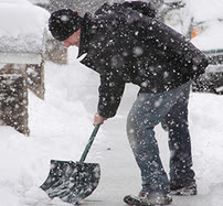 Man shoveling shoveling snow