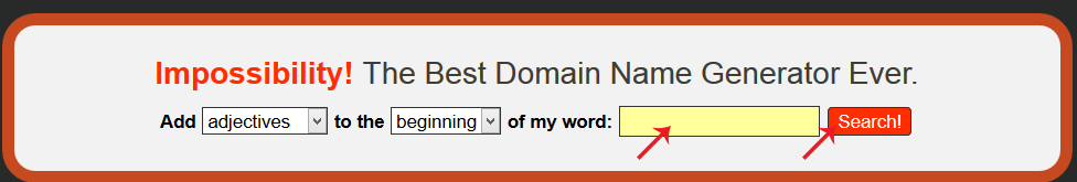 impossiblity! the best domain name generator ever.