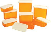 MasterCook  - 2200 ml, 3000 ml, 800 ml, 1500 ml Plastic Food Container (Pack of 8, Orange)