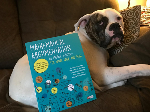 Photo of Puppy with New Mathematical Argumentation Book