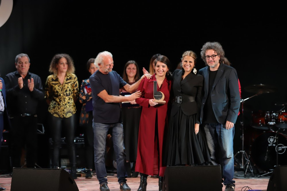 Cristiana Verardo, vincitrice edizione 2019, premiata da Tosca, Ferruccio Spinetti e Gaetano d'Aponte