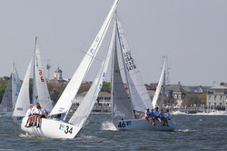 J/24s sailing off Charleston harbor