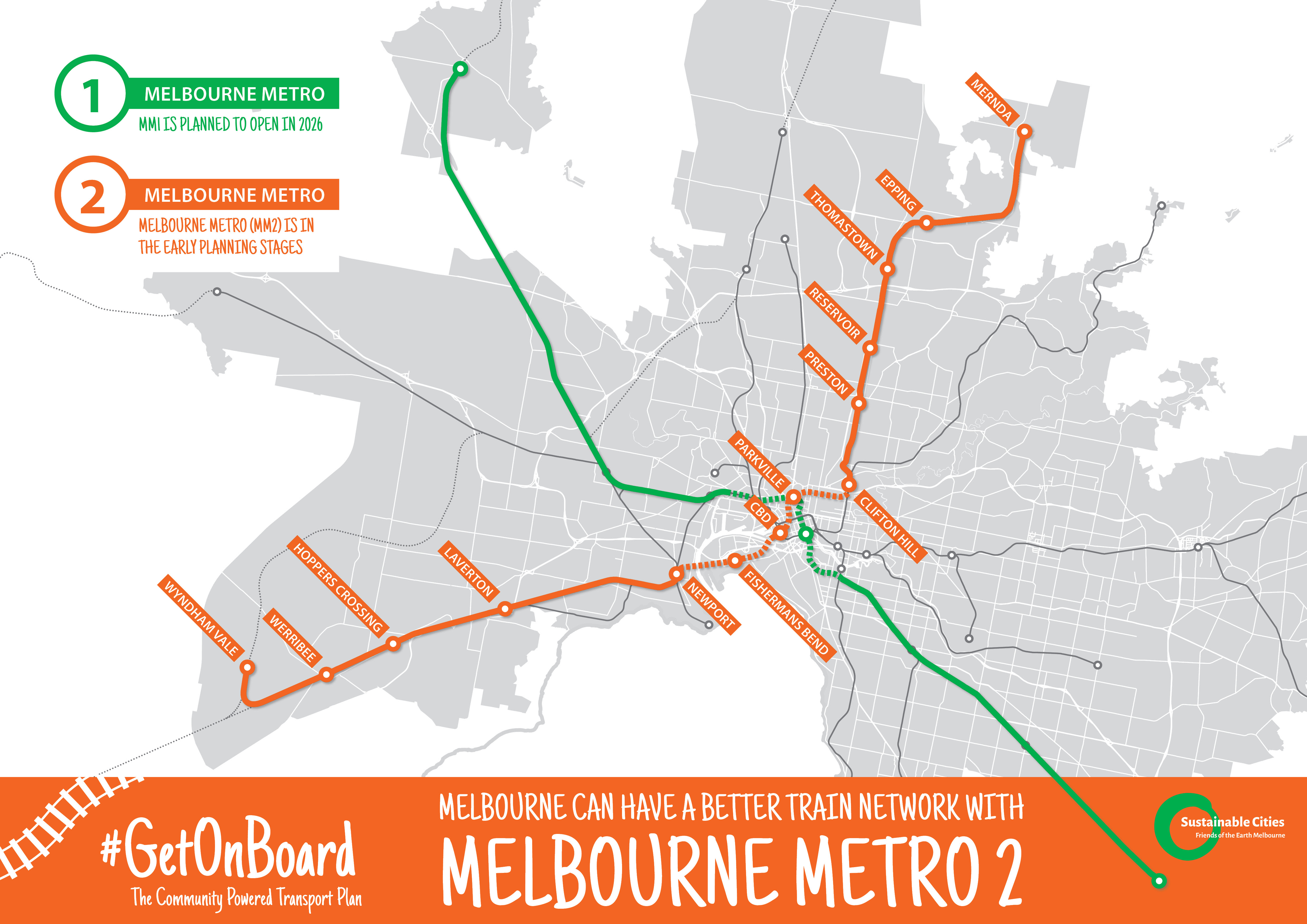 Map of Melbourne Metro 2