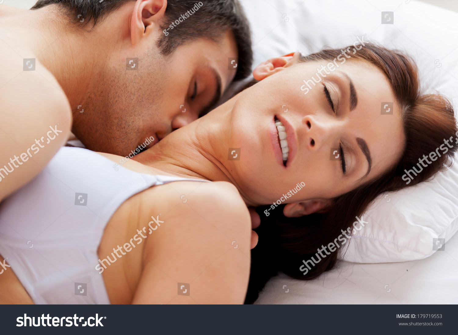 I love him kissing me! Beautiful young loving - Royalty Free Stock Photo  179719553 - Avopix.com
