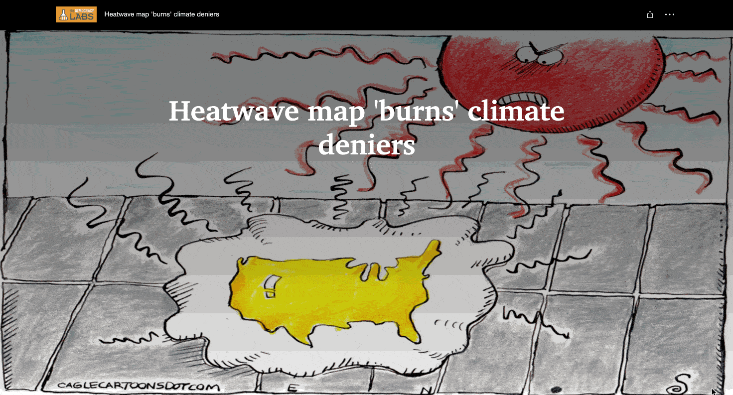 Real time heat wave map burns Republican climate deniers and exposes who they really represent.