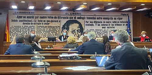 La sesión de la comisión de seguimiento del Pacto de Estado contra la Violencia de Género se celebró en la Sala Clara Campoamor del Senado