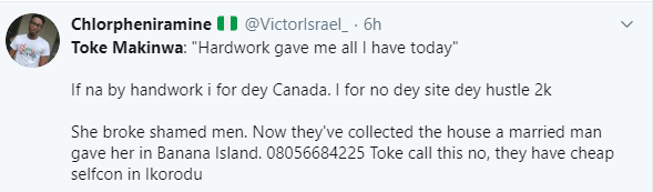 Toke Makinwa denies reports her Ikoyi home has been taken over by AMCON