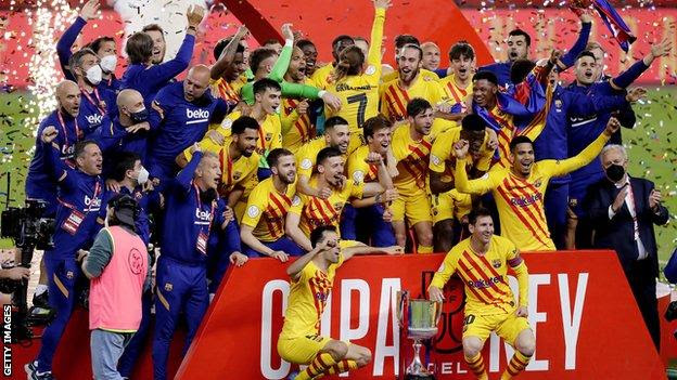 Barcelona celebrate Copa del Rey win