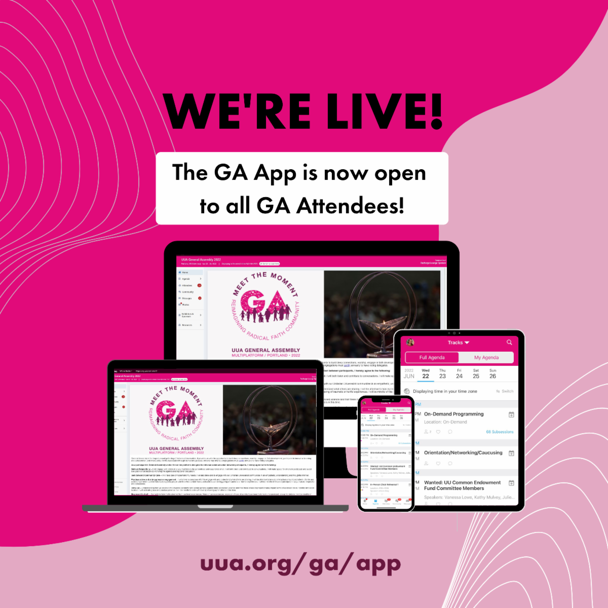The GA app is now open to all GA attendees