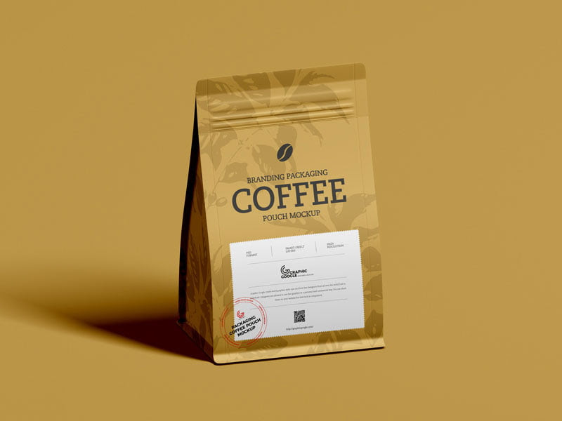 Free Coffee Pouch Packaging Mockup Mockuptree