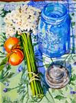 Blue Jar and Tangerines - Posted on Thursday, January 15, 2015 by Joanne Perez Robinson