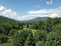 Scenic view from a fire tower in the Catskills overlooking the Catskill mountains