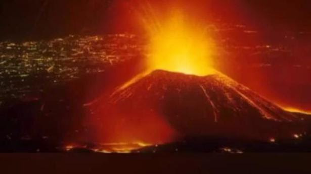  This image from video provided by Raphael Kaliwavyo Raks-Brun shows Mount Nyiragongo erupting on May 22, 2021 in Goma, Congo. Congo’s Mount Nyiragongo erupted for the first time in nearly two decades on Saturday. 