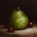 Comice Pear with Cherries - Posted on Friday, January 30, 2015 by Jane Palmer