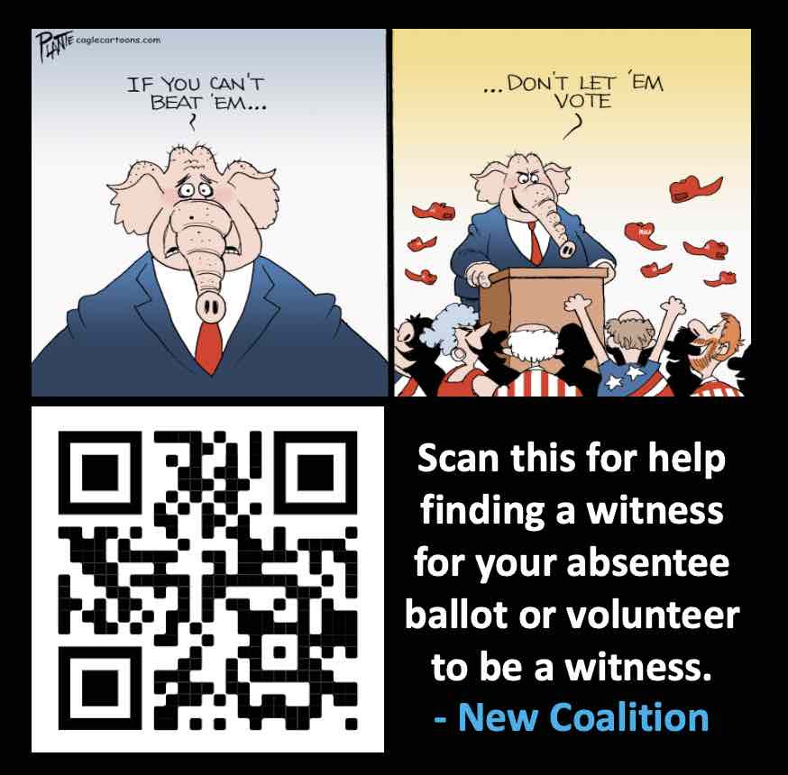 Grassroots groups use bots to help absentee ballot voters find volunteer witnesses.