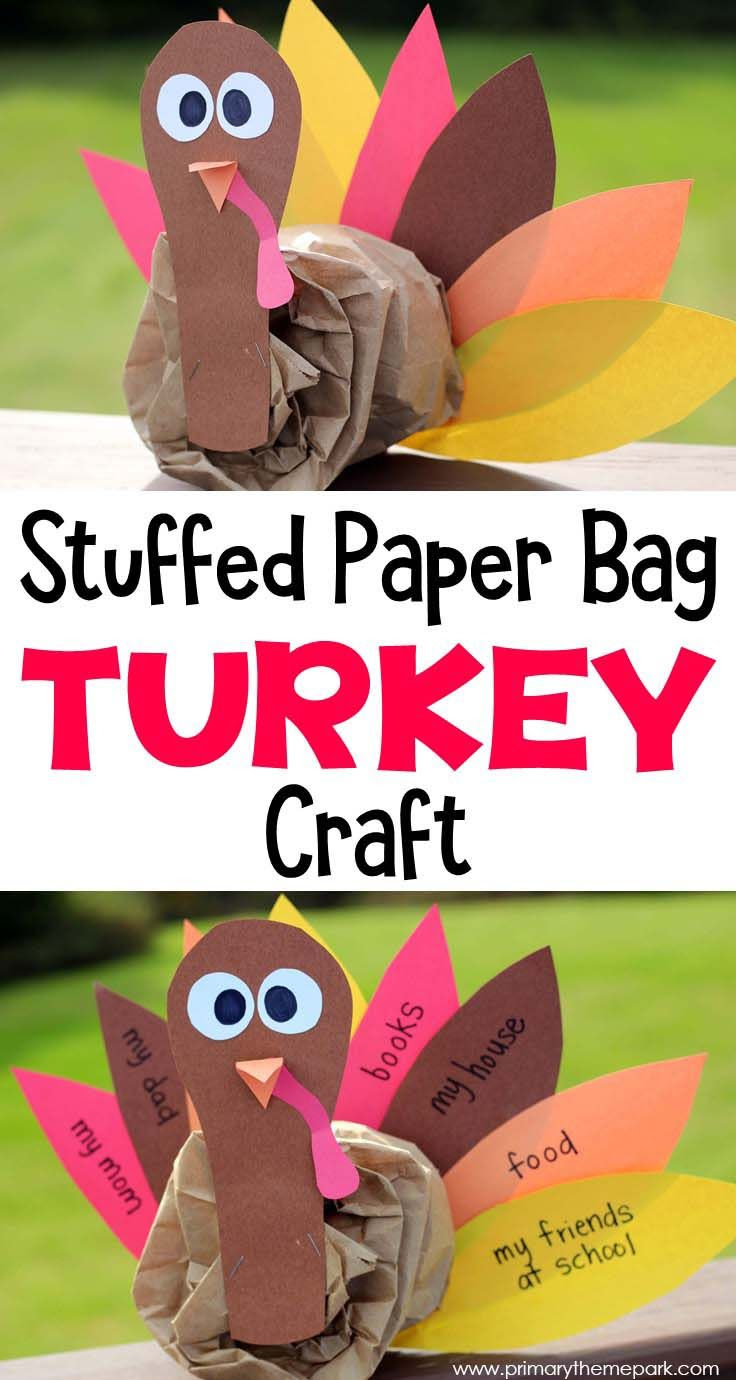 Paper Bag Turkey Craft Turkey crafts kids, Thanksgiving turkey craft