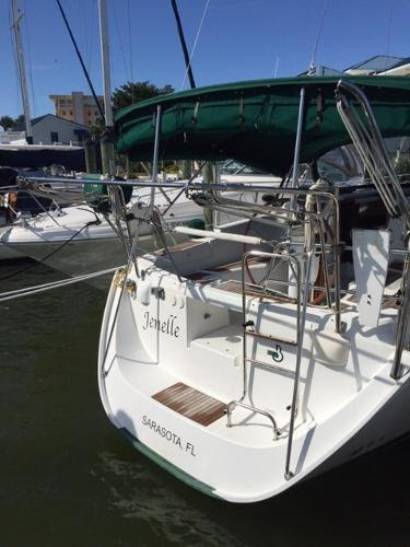 Spinnaker flying at the Dock