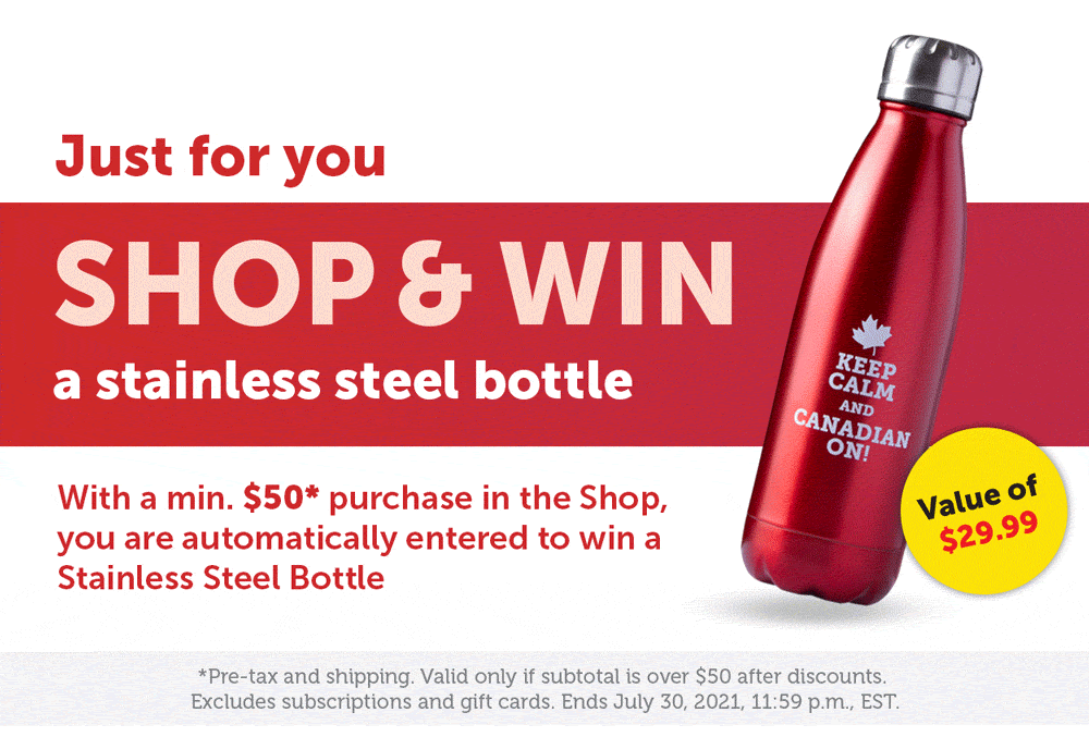 Shop and Win and stainless steel bottle